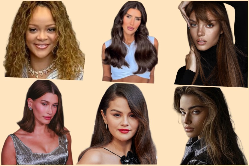 קולאז': אנה זק, היילי ביבר, נועה קירל, סלינה גומז, עינב בובליל, ריהאנה